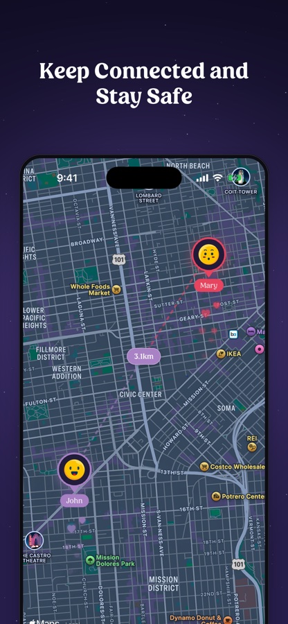Shared map — keep connected and stay safe